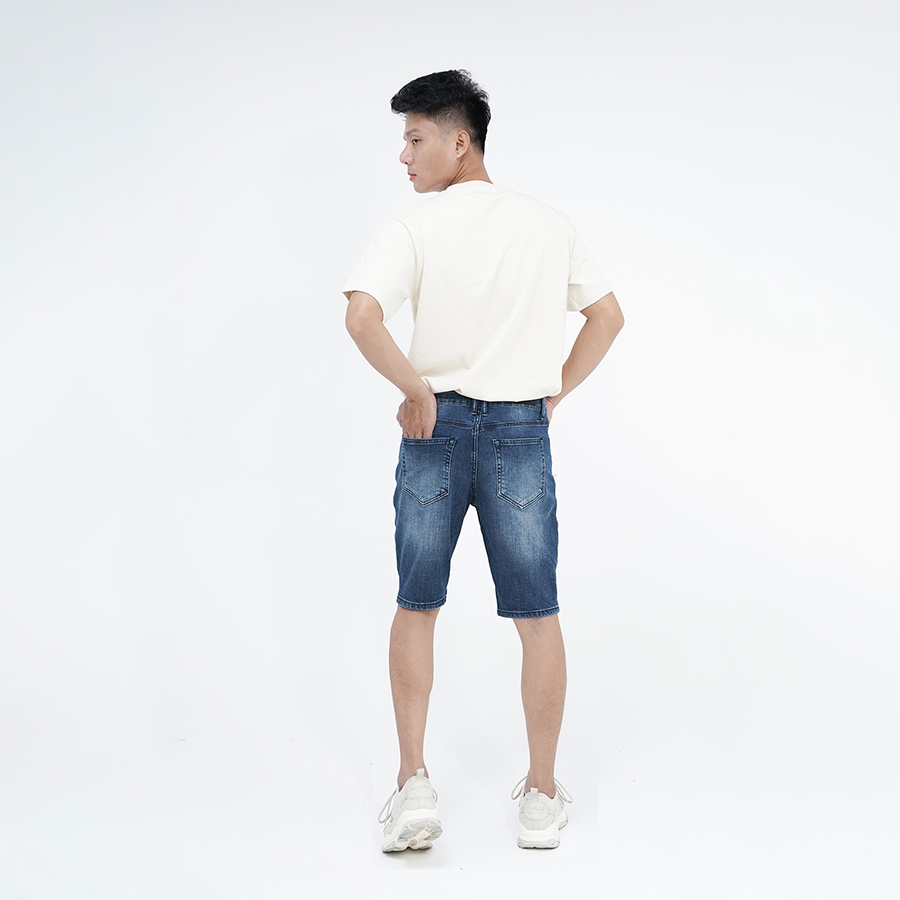 Quần Short Jeans Nam Cao Cấp HUNTER X-RAYS Form Slimfit Thun Màu Xanh S68
