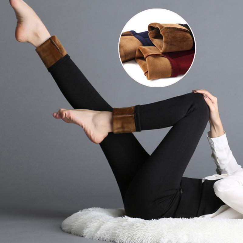 Cao Cấp Skinny Đen Quần Legging Nữ Quần Plus Kích Thước Quần Bút Chì Co Giãn Mỏng Quần Tây Nữ Hàn Quốc Mùa Đông Xếp Chồng Lên Nhau Quần S-6XL