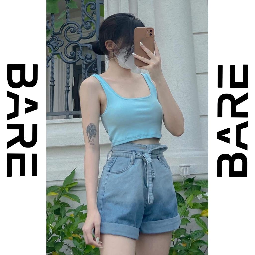Áo hai dây nữ bản to form áo croptop 2 dây chất thun gân tăm basic - AO0147