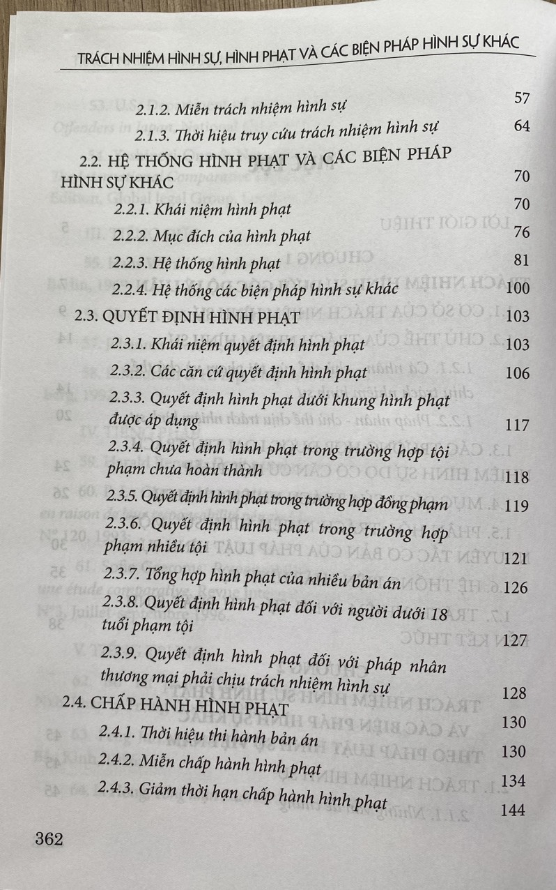 Trách nhiệm hình sự, hình phạt và các biện pháp hình sự khác