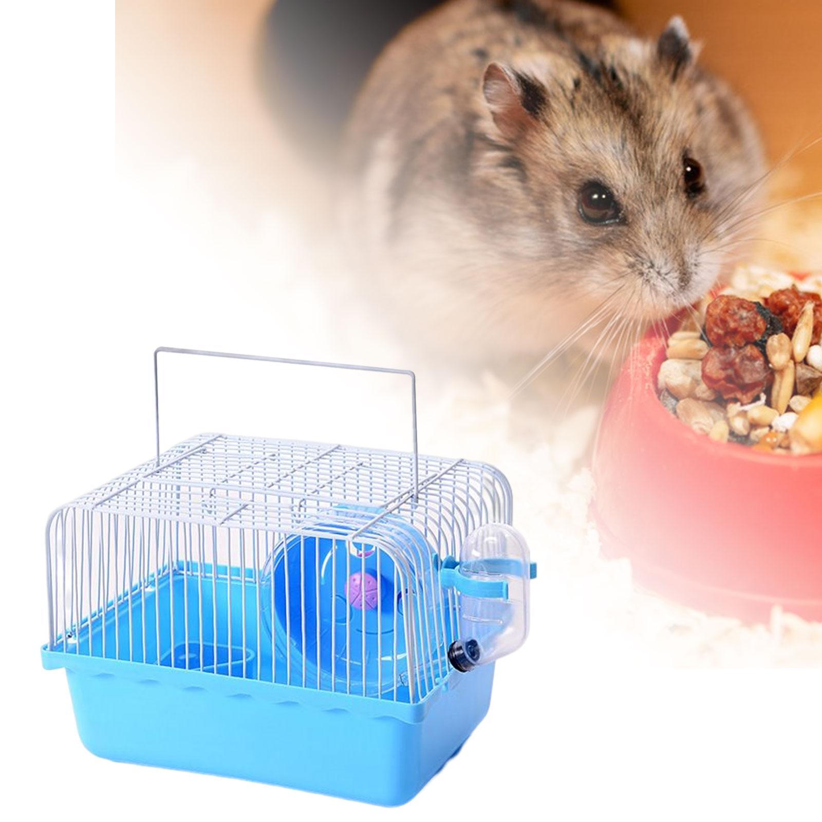 Hamster Cage Small Water Bottle Travel Cages for Gerbil Habitat House Pet Supplies