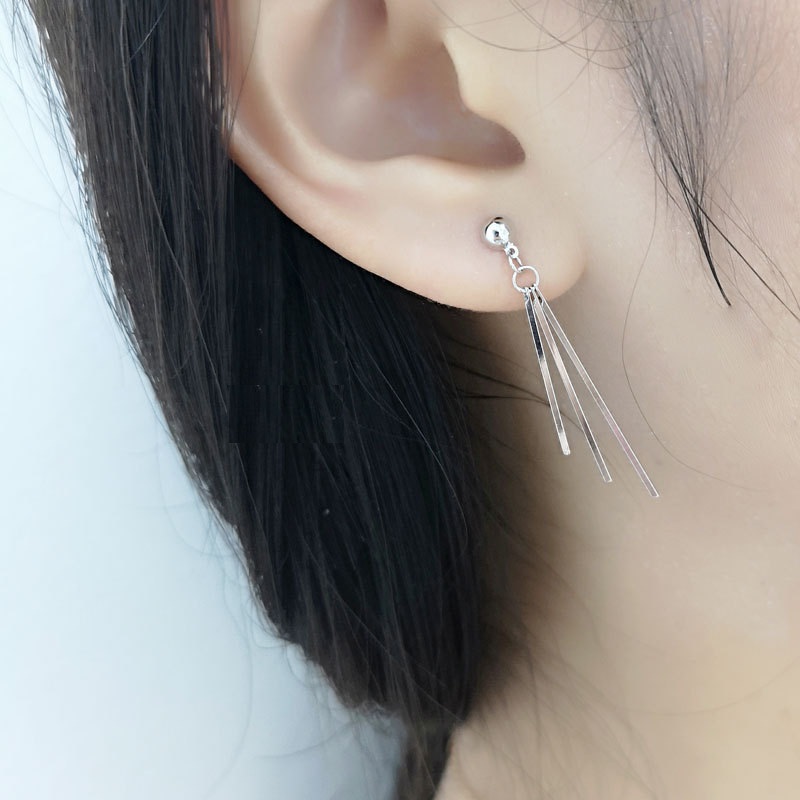 Bông tai thanh Titan đơn giản khí chất unisex 1 đôi