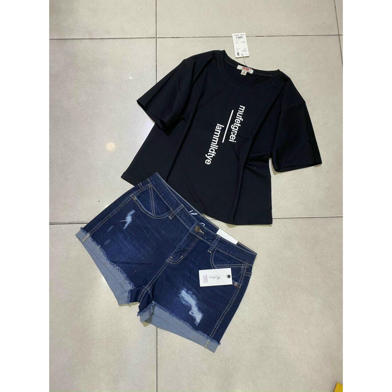 Áo thun cotton croptop lửng siêu cute