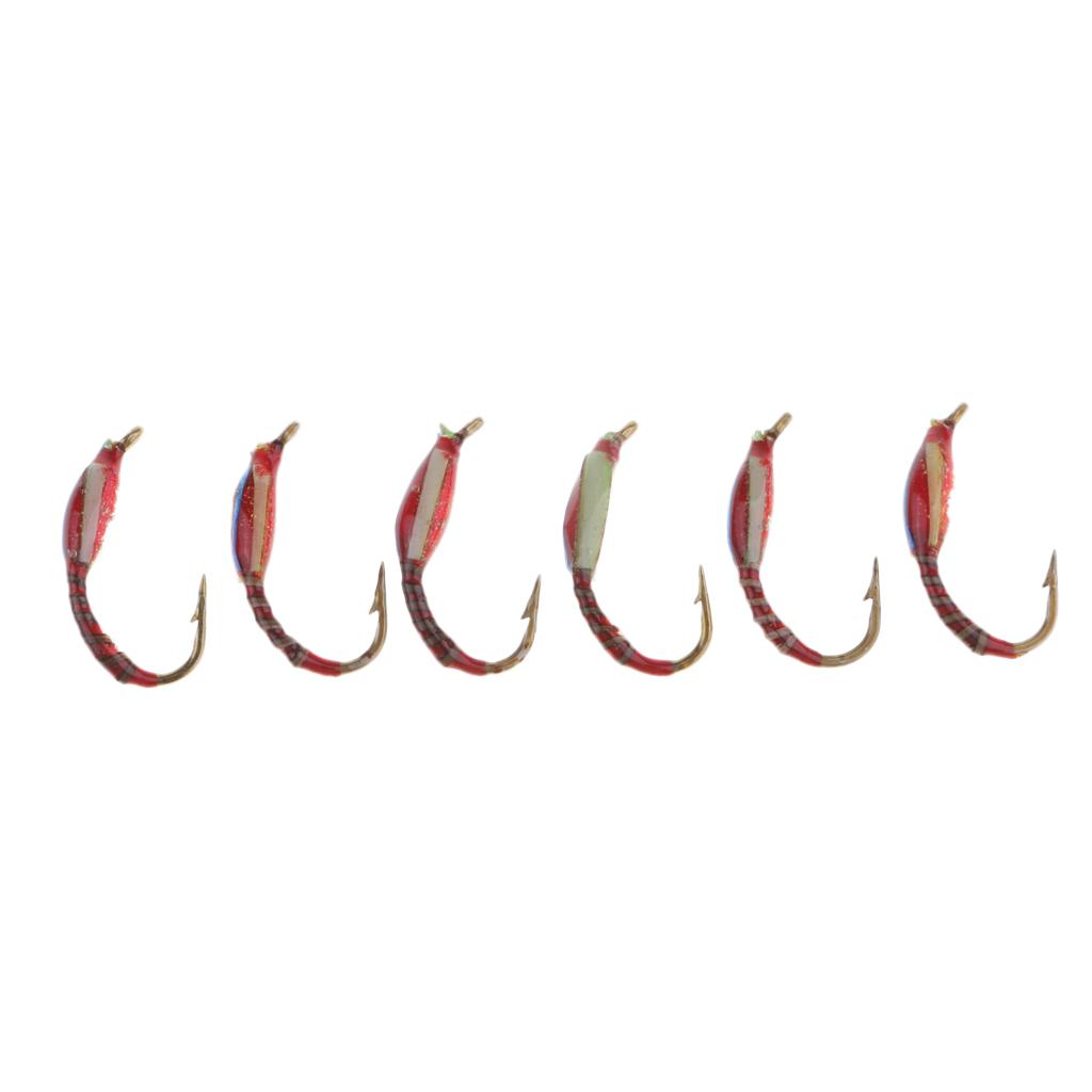 6pcs Nymphs Trout Fly Fishing Flies Dry Flies Fly Fishing Lures Baits