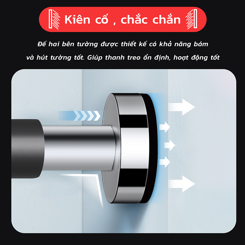 BG - thanh xà đơn gắn khung cửa 100-150cm Steel Pipe Pull Up Bar Doorway Chin Up Bar Horizontal Bar Home Gym maximum 150kg (hàng nhập khẩu)