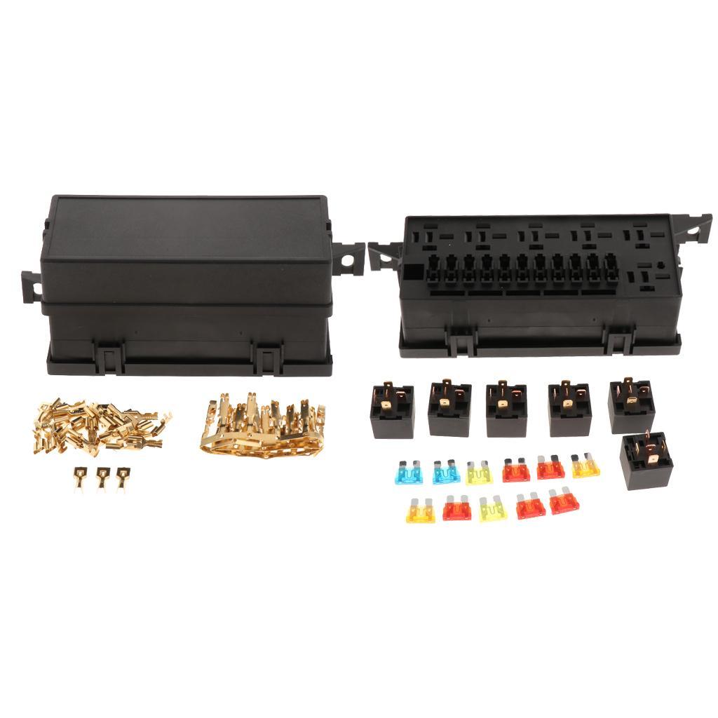 11-Way Car Fuse Holder  with Terminals Relays Waterproof Connector