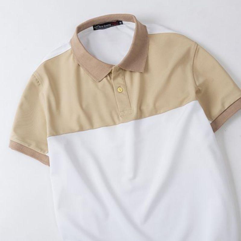 Áo Polo Nam Cổ Bẻ Vải Cá Sấu Cao Cấp Chất Liệu Cotton Trẻ Trung Phối Màu