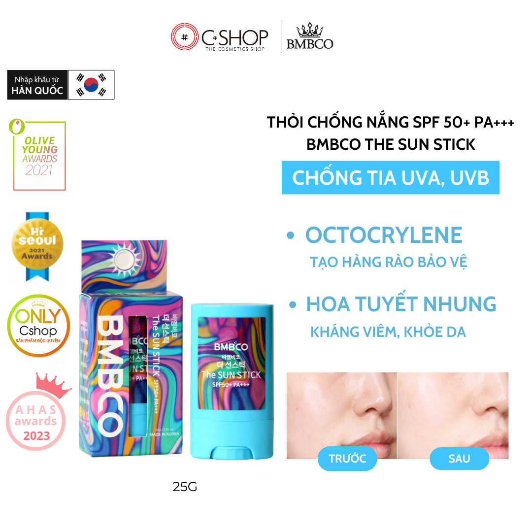 Kem chống nắng dạng thỏi SPF 50+ PA+++ BMBCO The Sun Stick