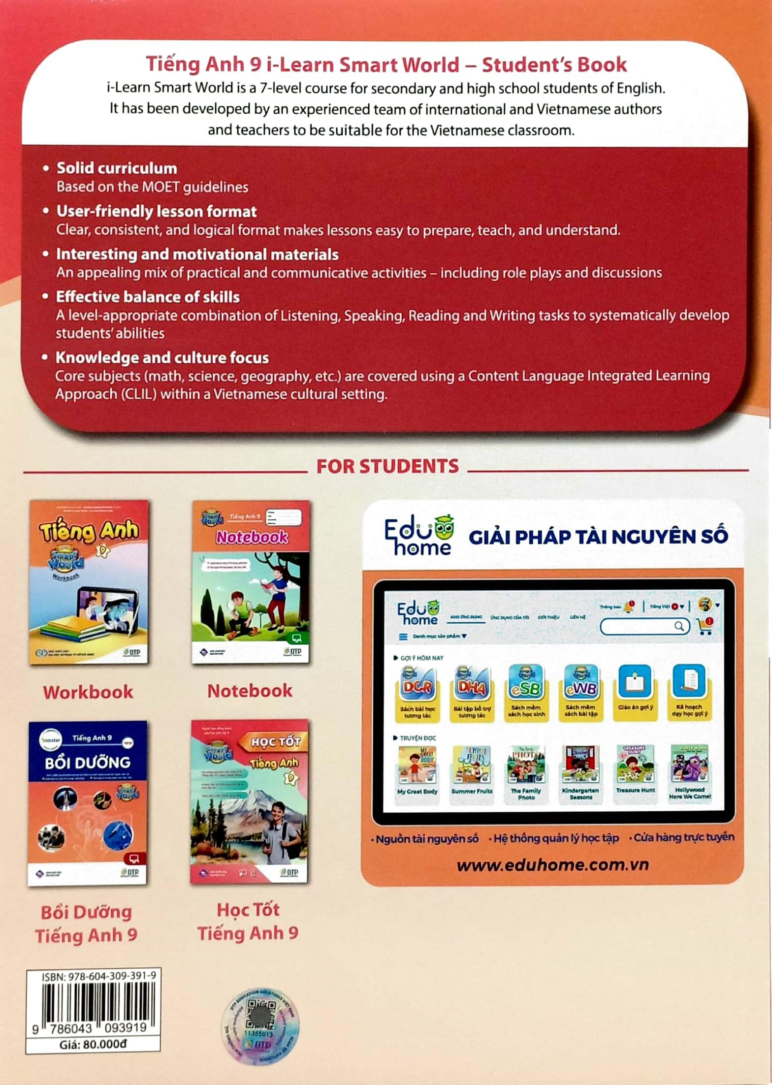 Sách - Tiếng Anh 9 I-Learn Smart World - Student's Book (Chuẩn)