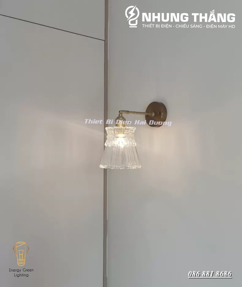 Nhiều Mẫu - Đèn Trang Trí Gắn Tường Decor DT-502 - Chao Thủy Tinh - Tô Điểm Thêm Vẻ Đẹp Cho Ngôi Nhà - Kèm Bóng 3 Chế Độ