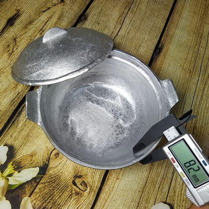 Nồi Gang dầy ĐÚC NGUYÊN KHỐI thủ công SIÊU ĐẸP -Size 17. Dụng cụ nhà bếp nấu CƠM, CANH, KHO