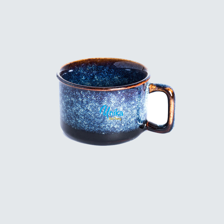 Cốc Cafe 8x5cm Men Xanh Hoả Biến - Cốc Gốm Sứ Cao Cấp Bát Tràng