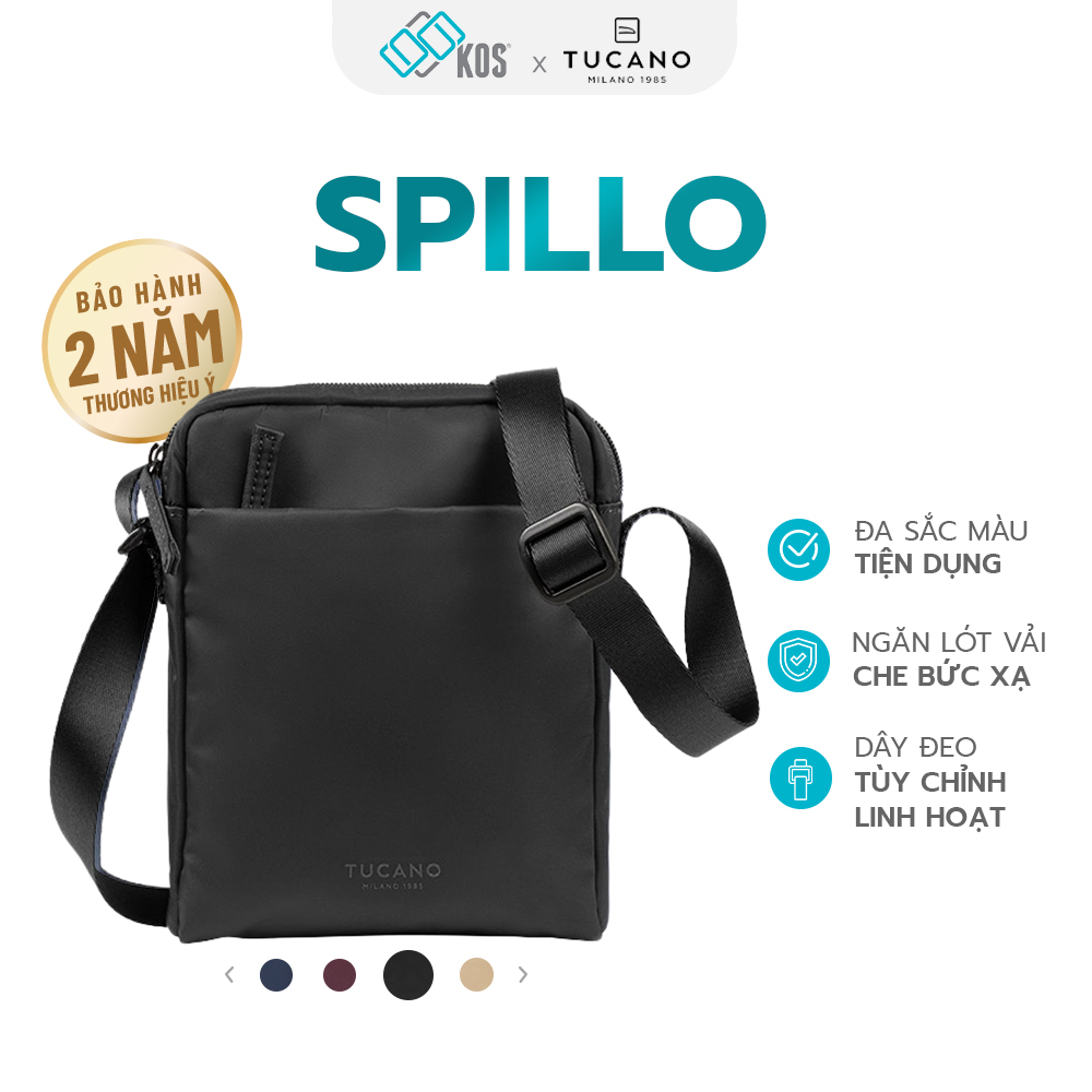 Túi đeo chéo đứng Tucano Spillo, thương hiệu Ý, bảo hành 2 năm