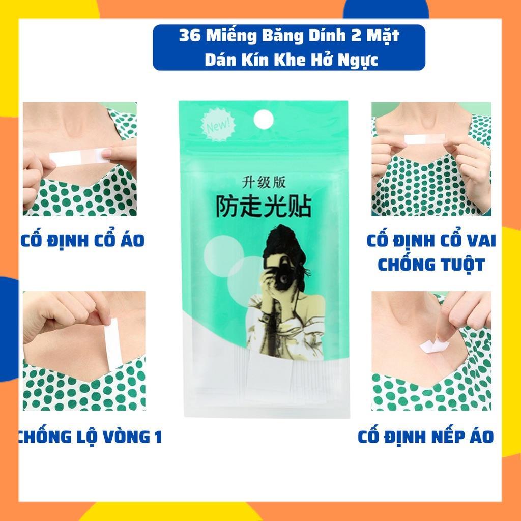 Hình ảnh 36 Miếng Băng Dính 2 Mặt Chống Lộ Hàng ,Cố Định Quần Áo,Dán Kín Khe Hở Ngực K196