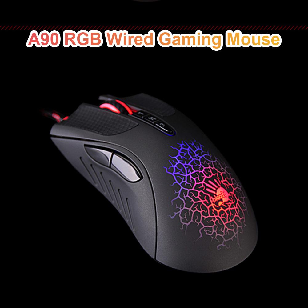 2021 Quang USB Chuột Chơi Game Cho Đẫm Máu A70 A90 4000DPI Nhiều Màu Sắc Chói Chơi Game Có Dây Chuột Game Thủ Chuyên Nghiệp Mouce Cho máy Tính Laptop