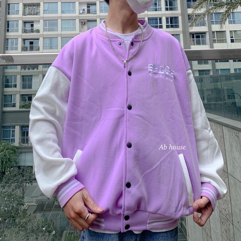  Áo Bomber Nỉ Bông BADGE Nam/Nữ Unisex