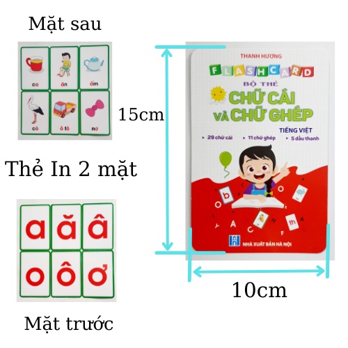 Bộ 42 Thẻ Flash Card Bé học Toán, Bộ Chữ Cái và Chữ Ghép