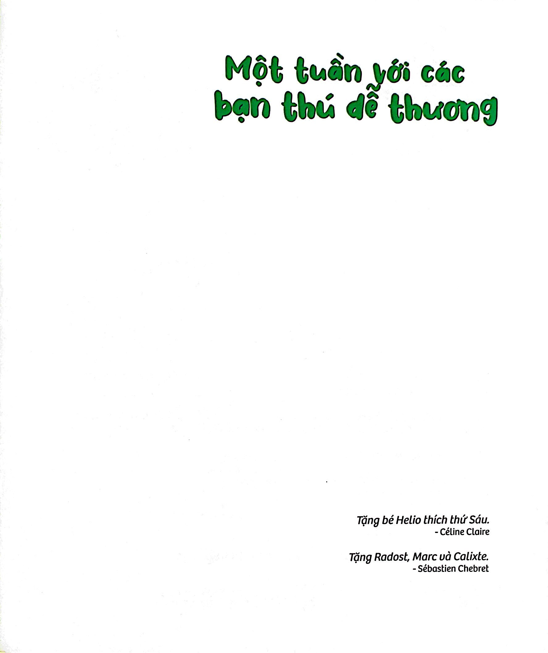 Sách Một Tuần Với Các Bạn Thú Dễ Thương