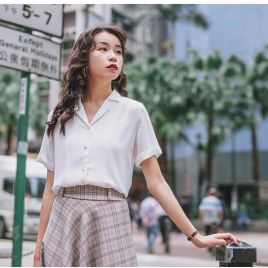 Áo Sơ Mi Nữ Ngắn Tay, Sơ Mi Công Sở Chất Vải Cao Cấp Dáng Suông, Form Chuẩn, Màu Cơ Bản Mặc Tôn Dáng.