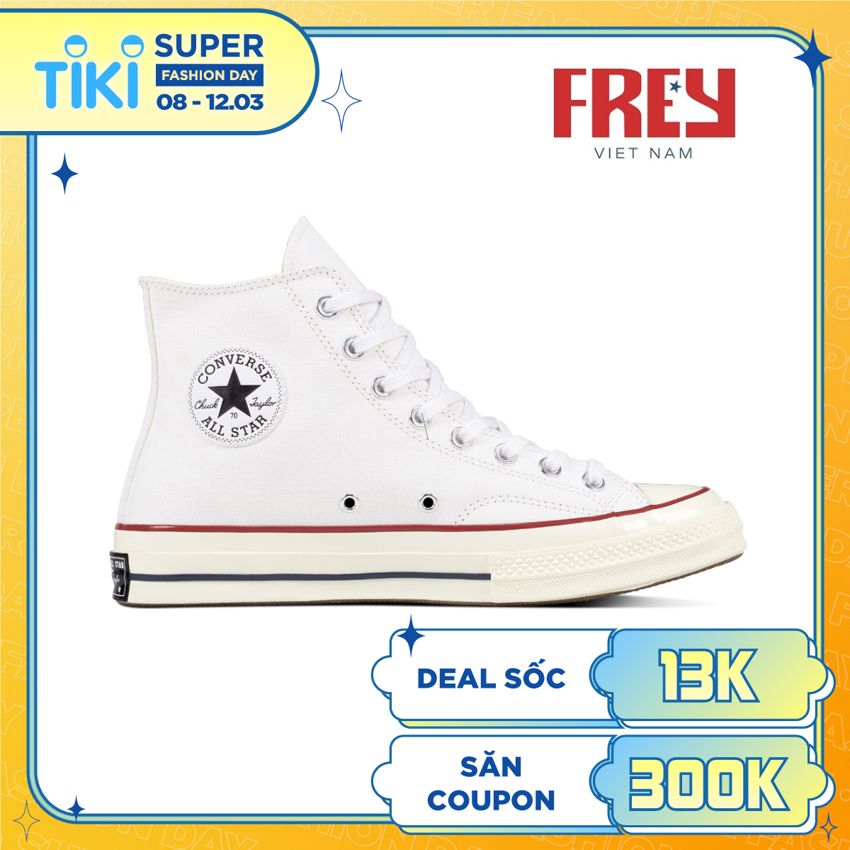 Giày Sneaker Unisex Converse Chuck Taylor All Star 1970s All White Hi 2018