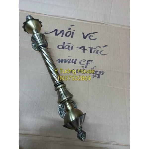Tay nắm gỗ cổ điển màu xanh ngọc lục bảo