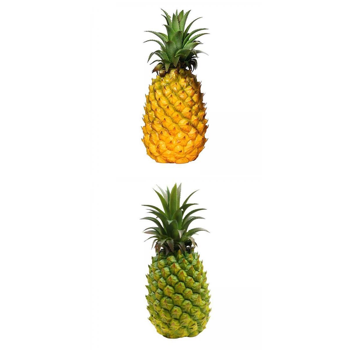 2Packs Modern Artificial Pineapple Fake Fruit Figurine Plant Decor 27x12cm