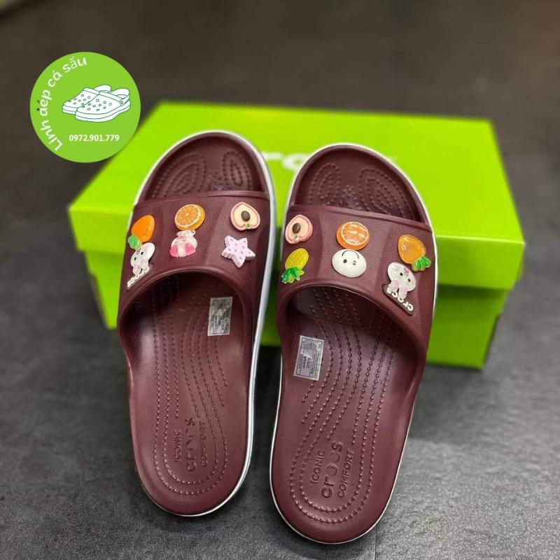 Dép lê nhựa Cross band baya màu mận nam nữ, bền, chắc, k trơn trượt
