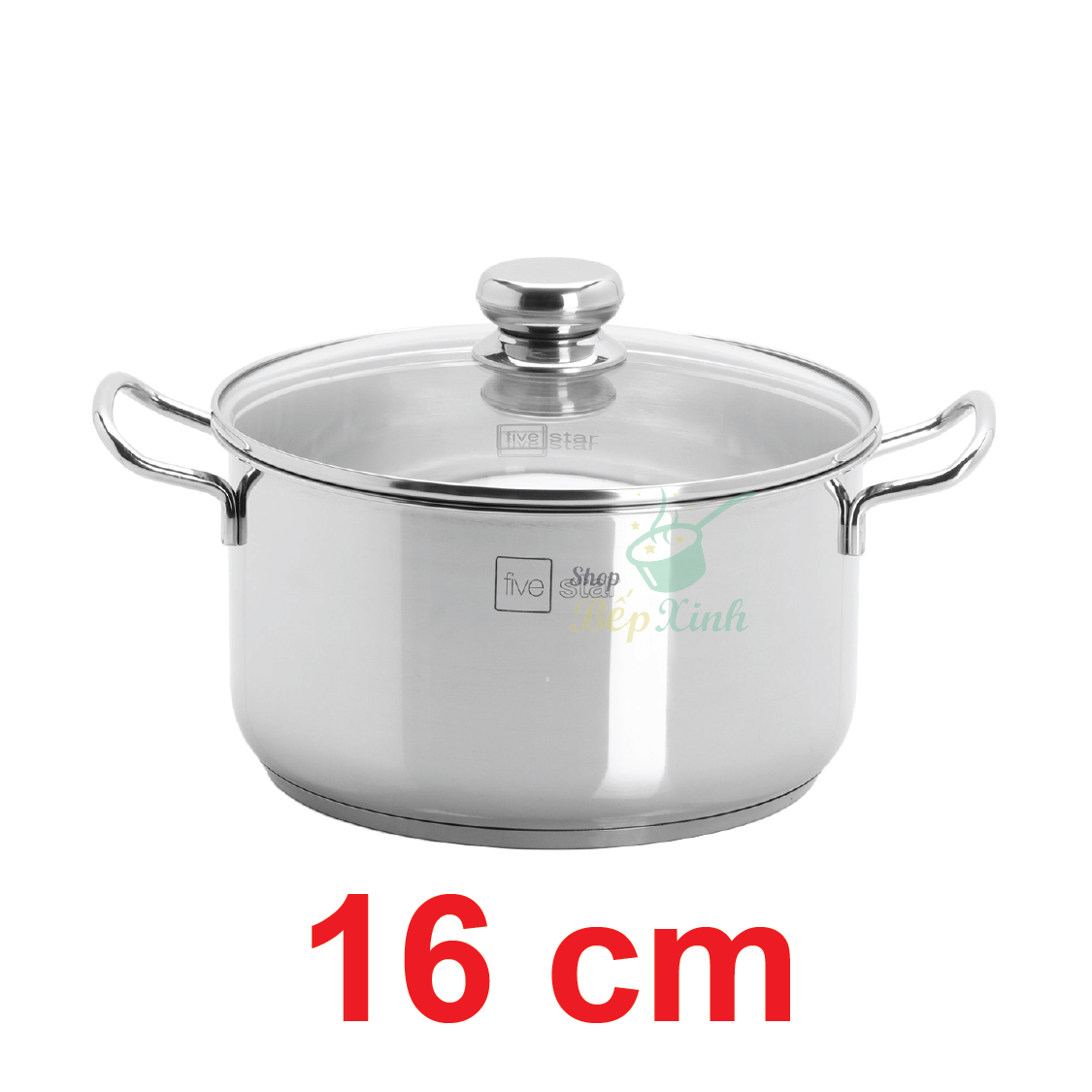 Nồi 3 đáy inox 430 FiveStar Standard bếp từ nắp kính - tặng 2 vá canh