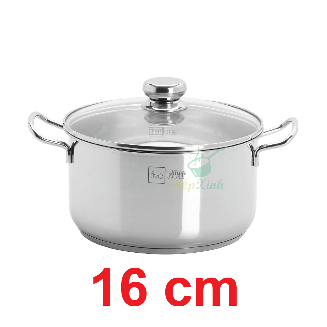 Nồi 3 đáy inox 430 FiveStar Standard bếp từ nắp kính - tặng 2 vá canh ( 16cm / 20cm /24cm )