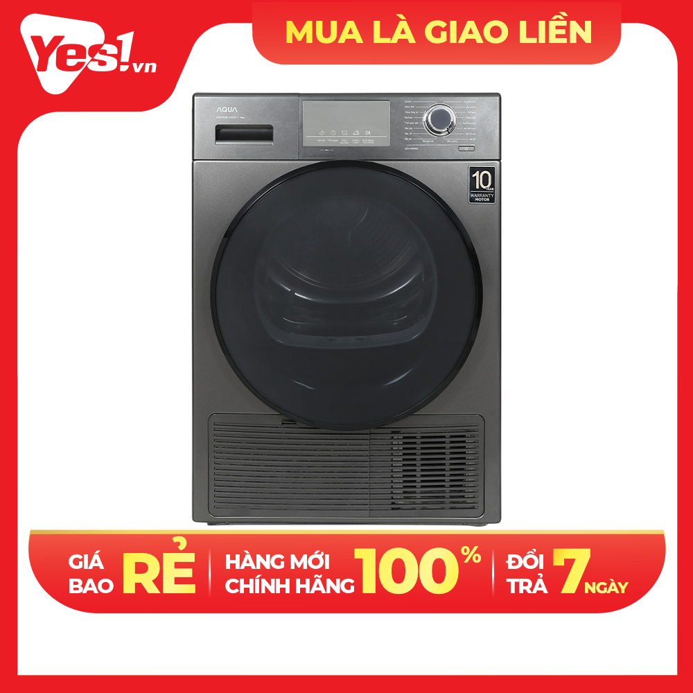 Máy sấy bơm nhiệt AQUA 9 Kg AQH-H900G.PS - Hàng Chính Hãng - Chỉ Giao Hồ Chí Minh