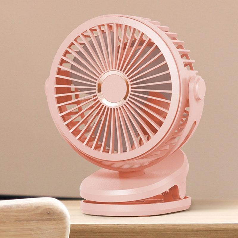 Quạt Tích Điện Để Bàn, Sử Dụng Pin Sạc, Quạt Mini, Kẹp Bàn Chắc Chắn, Xoay 720 Độ