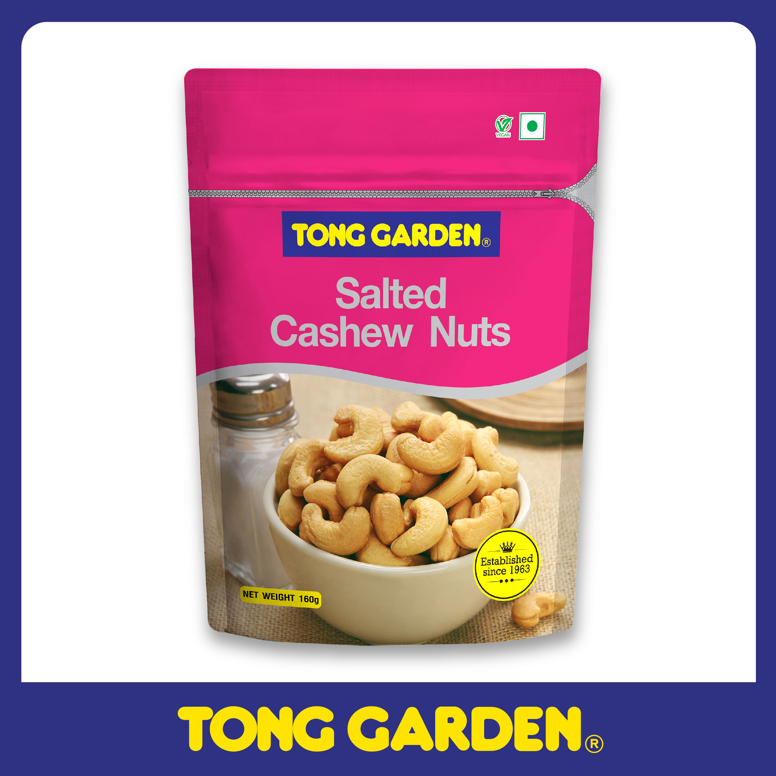 HẠT ĐIỀU RANG MUỐI TONG GARDEN TÚI 160G