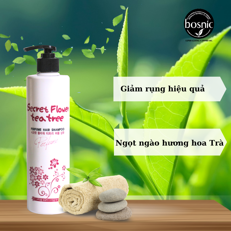 [Combo Mua 1 Dầu Gội tặng 1 Dầu Xả] Phục Hồi Hương Hoa BOSNIC 500ML-Secret Flower Tea Tree Perfume