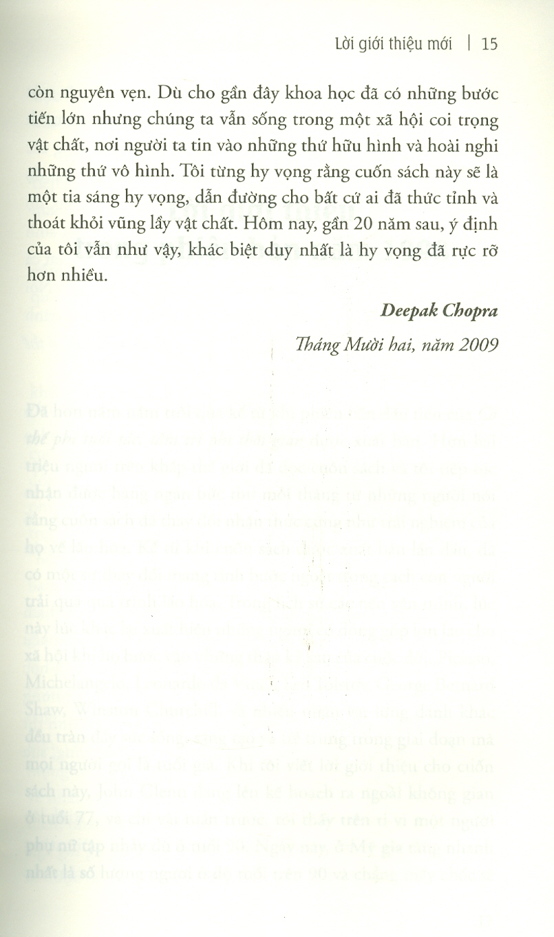 CƠ THỂ PHI TUỔI TÁC, TÂM TRÍ PHI THỜI GIAN – Deepak Chopra – Kiều Anh Tú dịch -  Thái Hà -NXB Thế giới