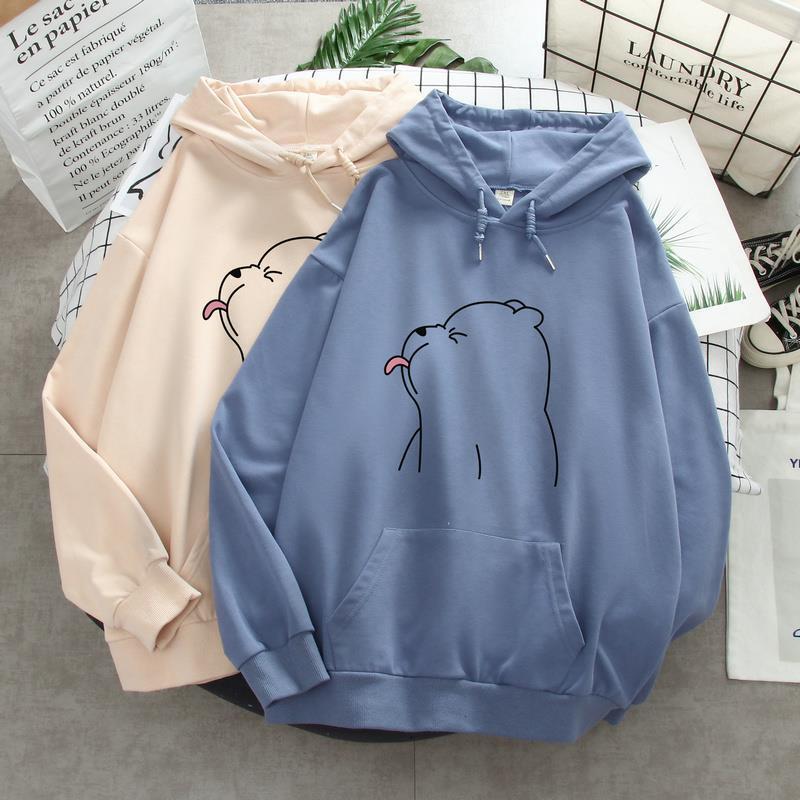 Áo hoodie hình Gấu thè lưỡi cute