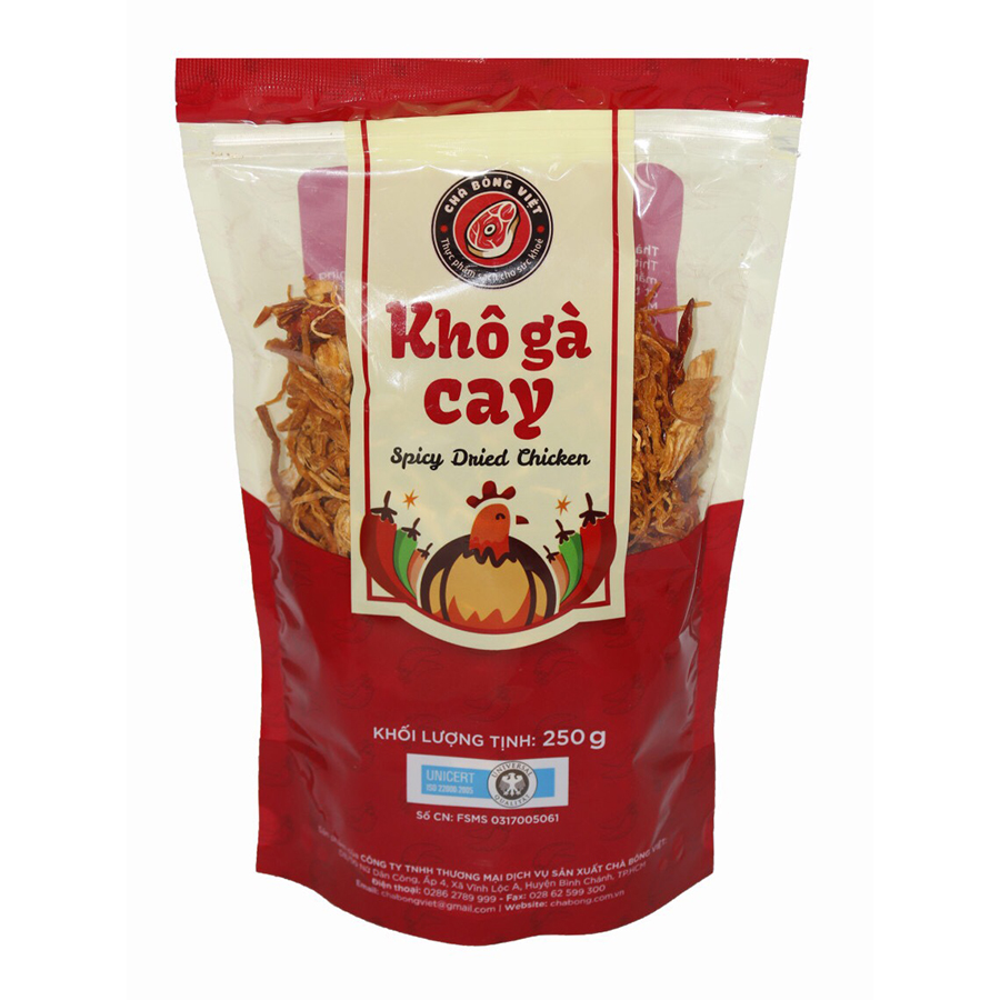 Túi Khô Gà Cay - Chà Bông Việt (250gram)