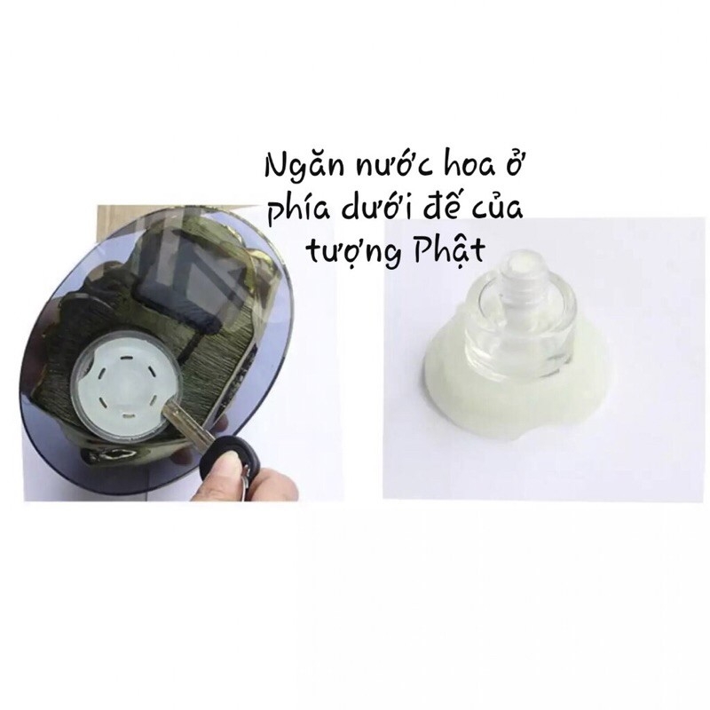 Tượng phật Di Lặc vàng ngọc đặt taplo ô tô cảm biến Xoay Cầu năng lượng mặt trời