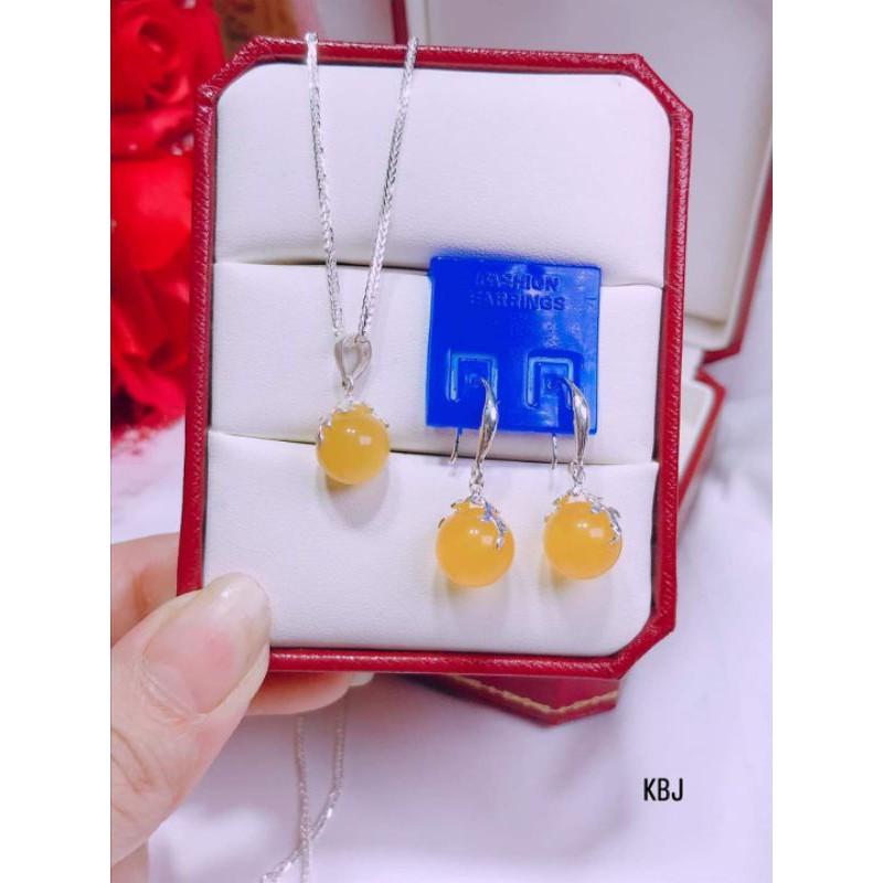 Bộ bạc gắn đá phong thủy