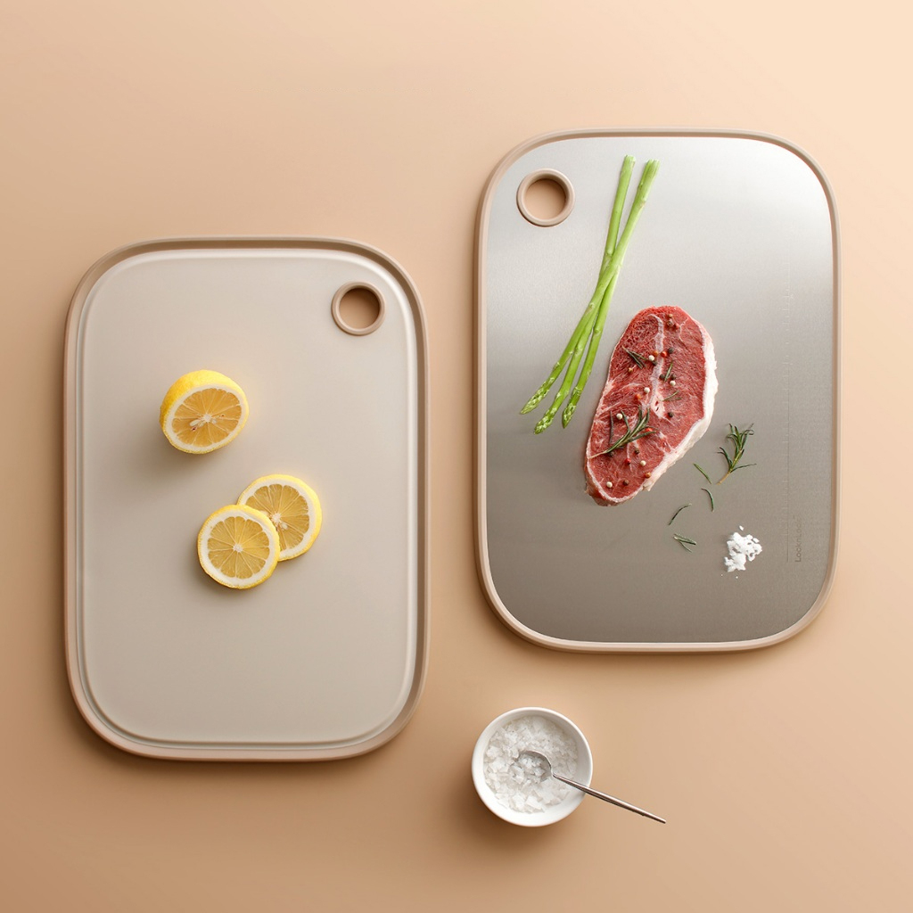 Thớt 2 Mặt Kháng Khuẩn LocknLock Double Sided Board CKD096IVY 40*28*1.2cm, Hàng Chính Hãng - JoyMall
