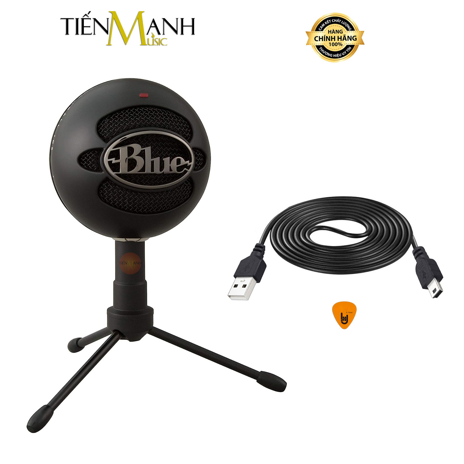 Micro Blue USB Snowball iCE USB Condenser - Mic Thu Âm Podcast, Livestream, ASMR Microphone Studio Snow ball Hàng Chính Hãng - Kèm Móng Gẩy DreamMaker