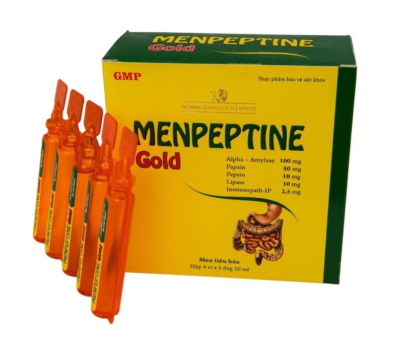 Men tiêu hóa MENPEPTINE Gold Mediphar Hộp 100 ống - Châu Ngân Pharma