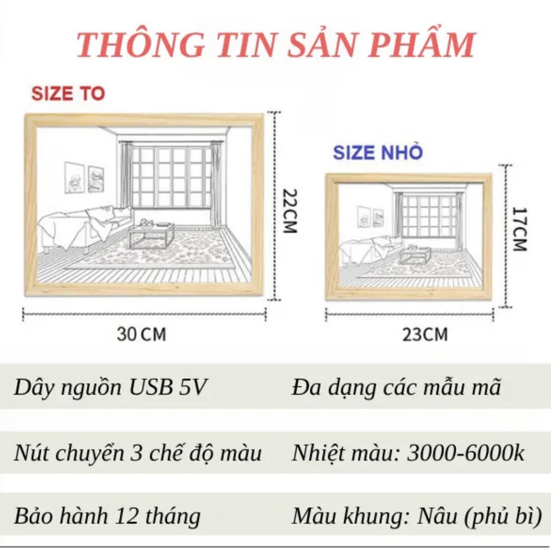 Đèn Tranh Led 3D Loại 3 Chế Độ Màu Dùng trang trí bàn học, decor bàn làm việc - Tranh tranh phong cảnh tối giản