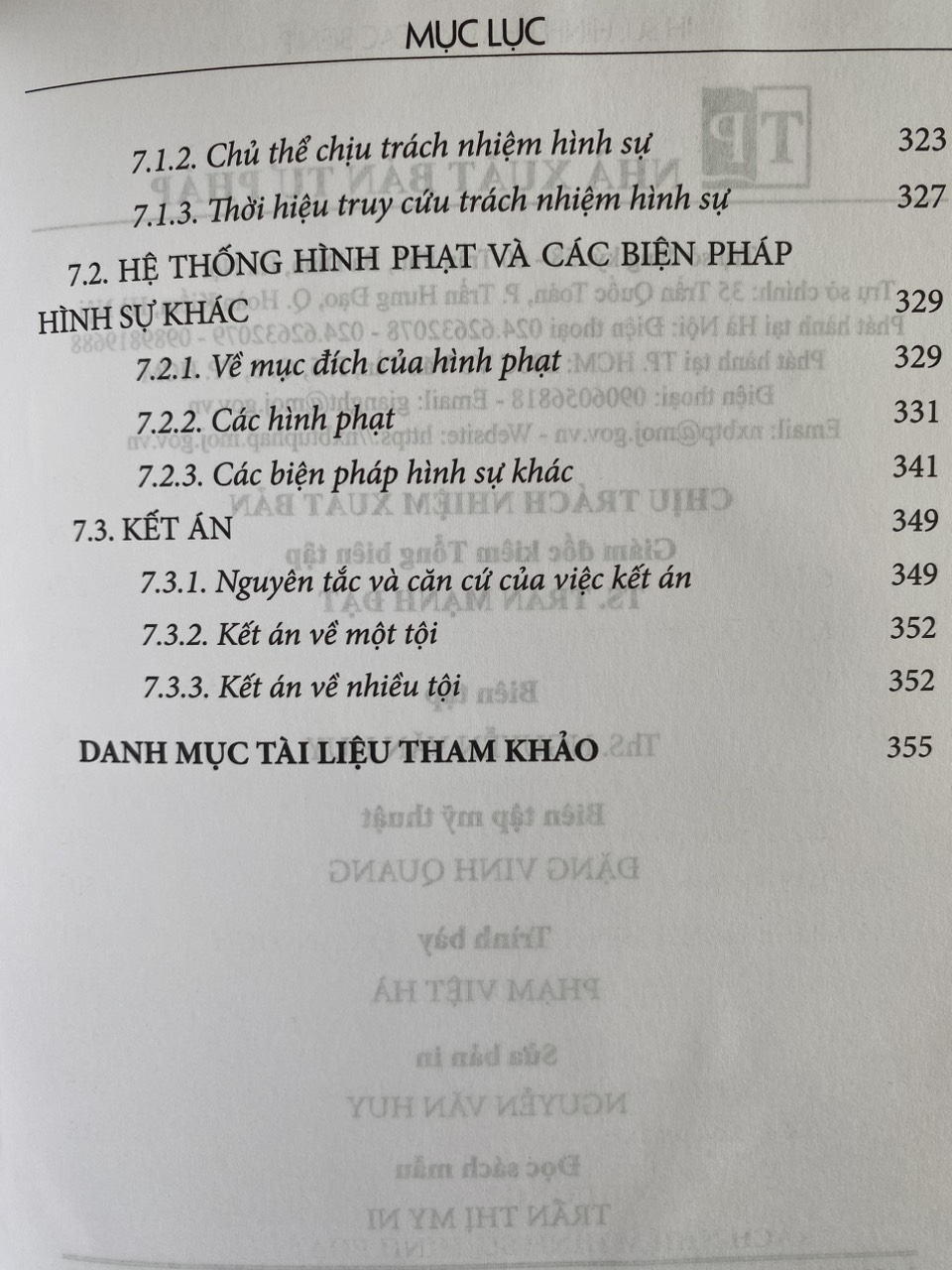 Trách nhiệm hình sự, hình phạt và các biện pháp hình sự khác