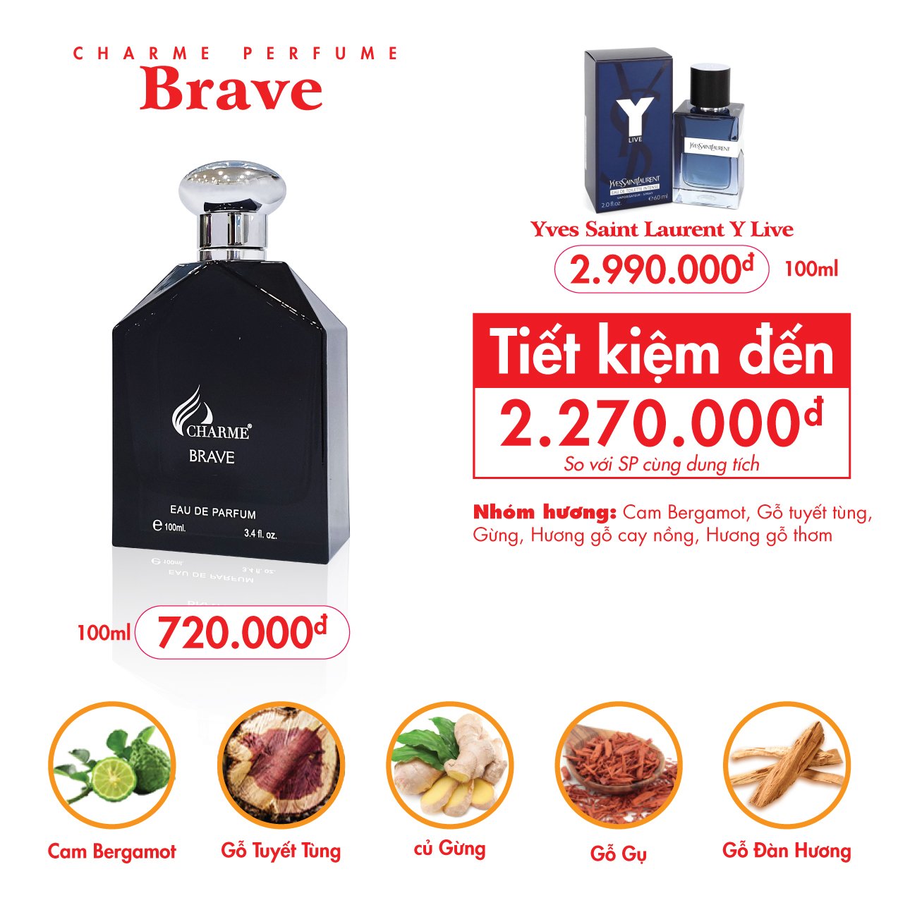 Nước hoa nam Charme Brave 100ml