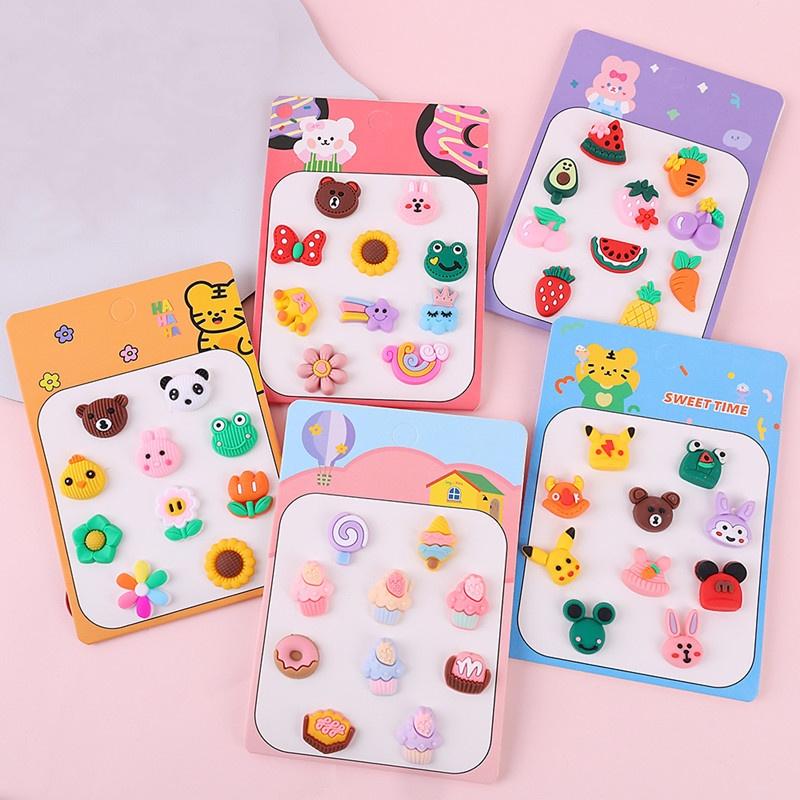 Set 10 Dây Cột Tóc Hình Trái Cây/ Động Vật/ Động Vật Hoạt Hình Ngọt Ngào Thời Trang Cho Bé Gái