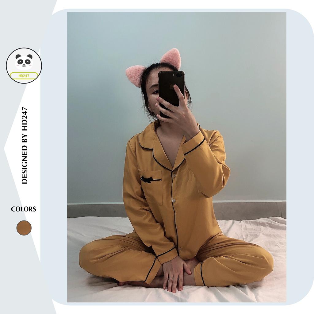 Bộ Pijama nữ mặc nhà họa tiết nơ dễ thương bộ mặc ngủ cute 0153