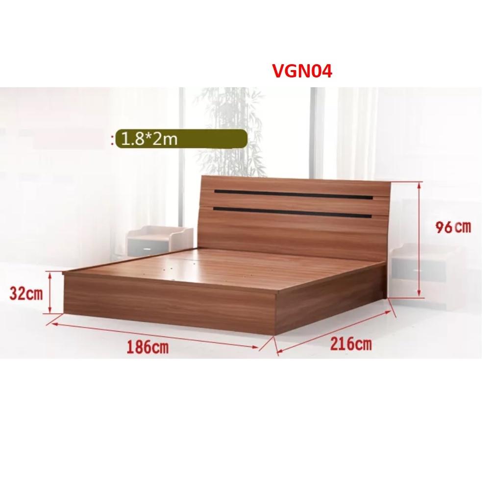 Giường ngủ gỗ MDF - kiểu dáng đơn giản hiện đại VGN04