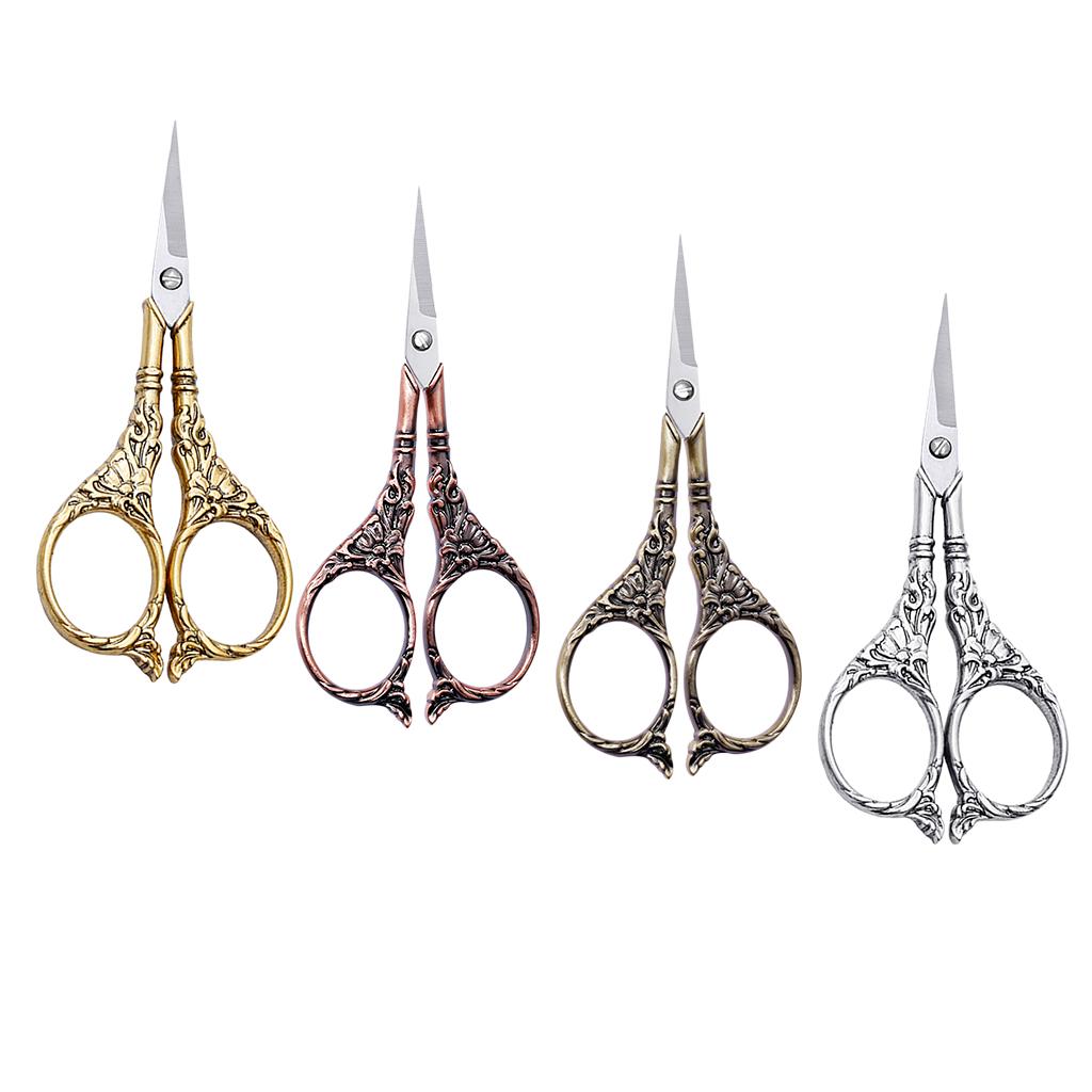 Vintage Style European Stainless Steel Tailor Scissors for Sewing Red