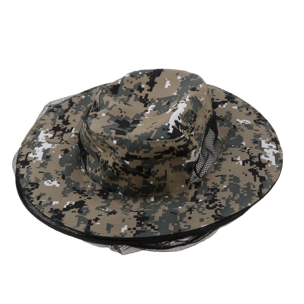 Outdoor Camping Mosquito Head Net Hat Cap Mesh Face Mask Beekeeper