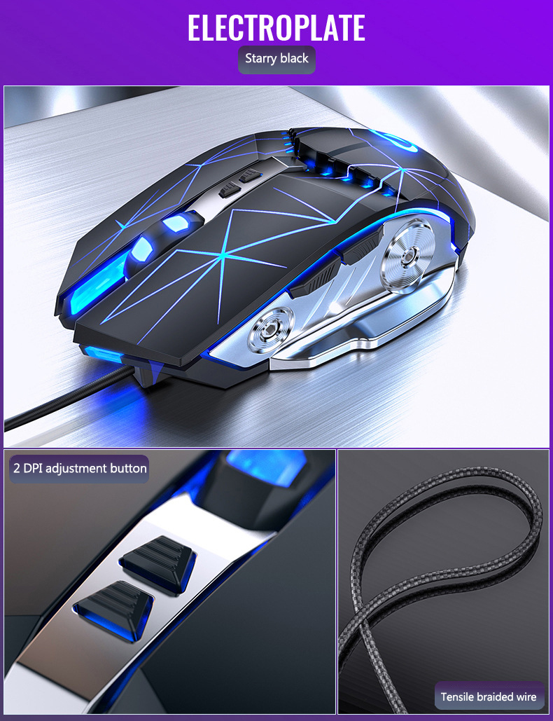 Professional Wired Gaming Mouse 6 Button 3200 DPI LED Optical USB Computer Mouse Gamer Mice Game Mouse Mause For PC laptop